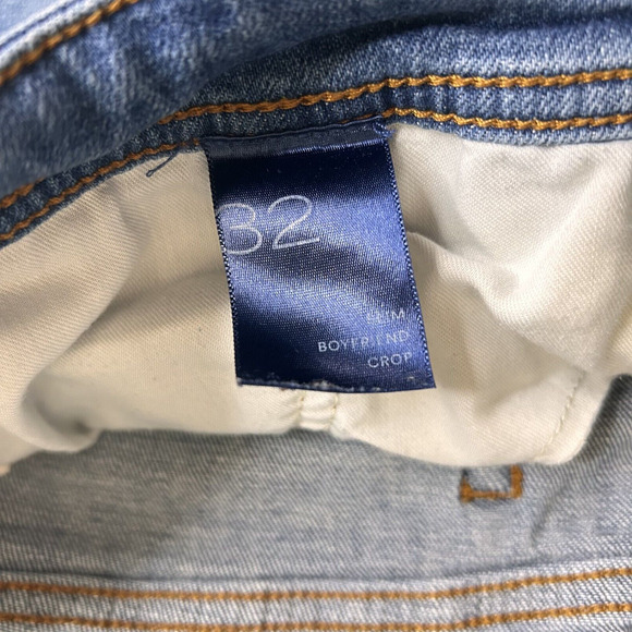 Anthropologie Pilcro Slim Boyfriend Jeans Womens 32 Embroidered Piping Artsy - Picture 5 of 9